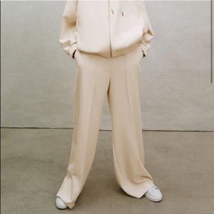 Wide Leg Pants - Bone